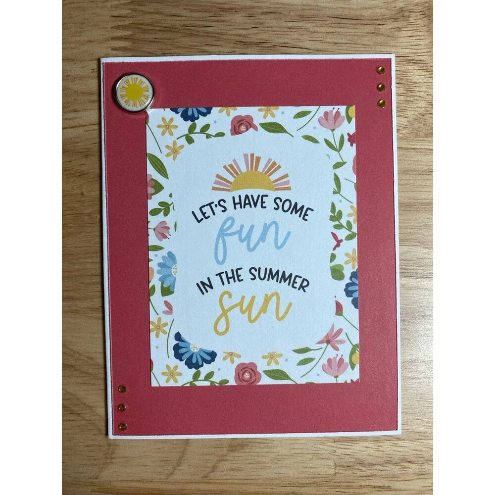 Handmade Summer Blank Greeting Card A2 & Envelope